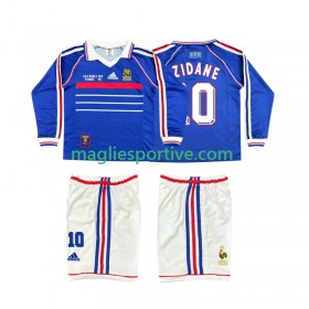 Completo Calcio Francia ZINANE 10 Retro Bambino Divisa Prima 1998 ML